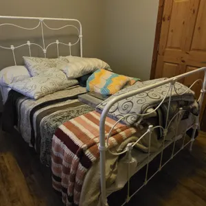 White Iron Frame Bed-Located offsite at Chante Lake, SK