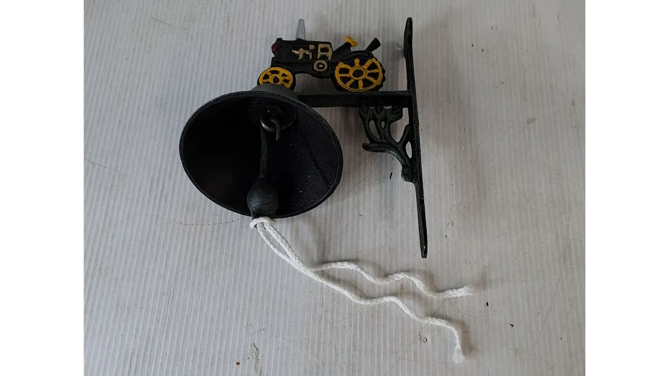 Rustic Cast Iron Tractor Dinner Bell