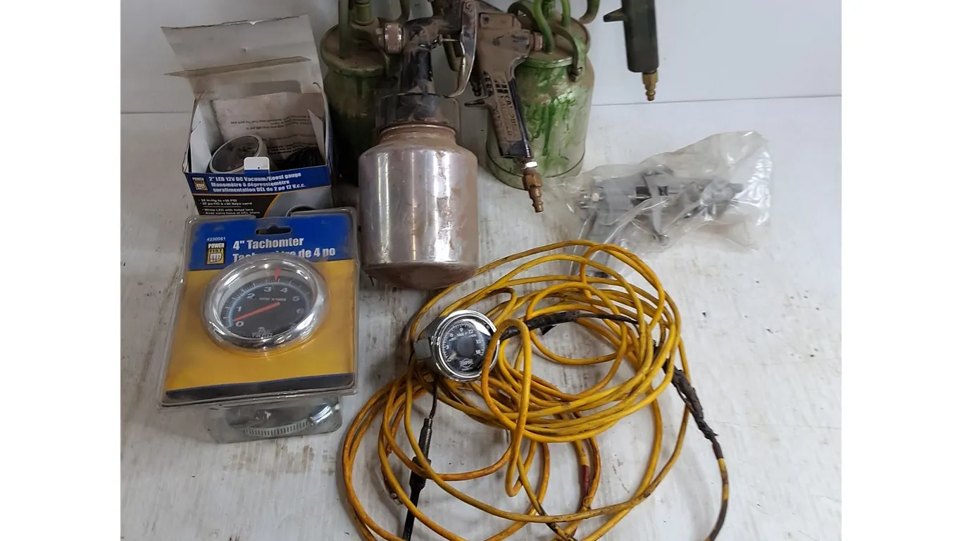 Paint Spray Canisters, Automotive Gauges, Misc.
