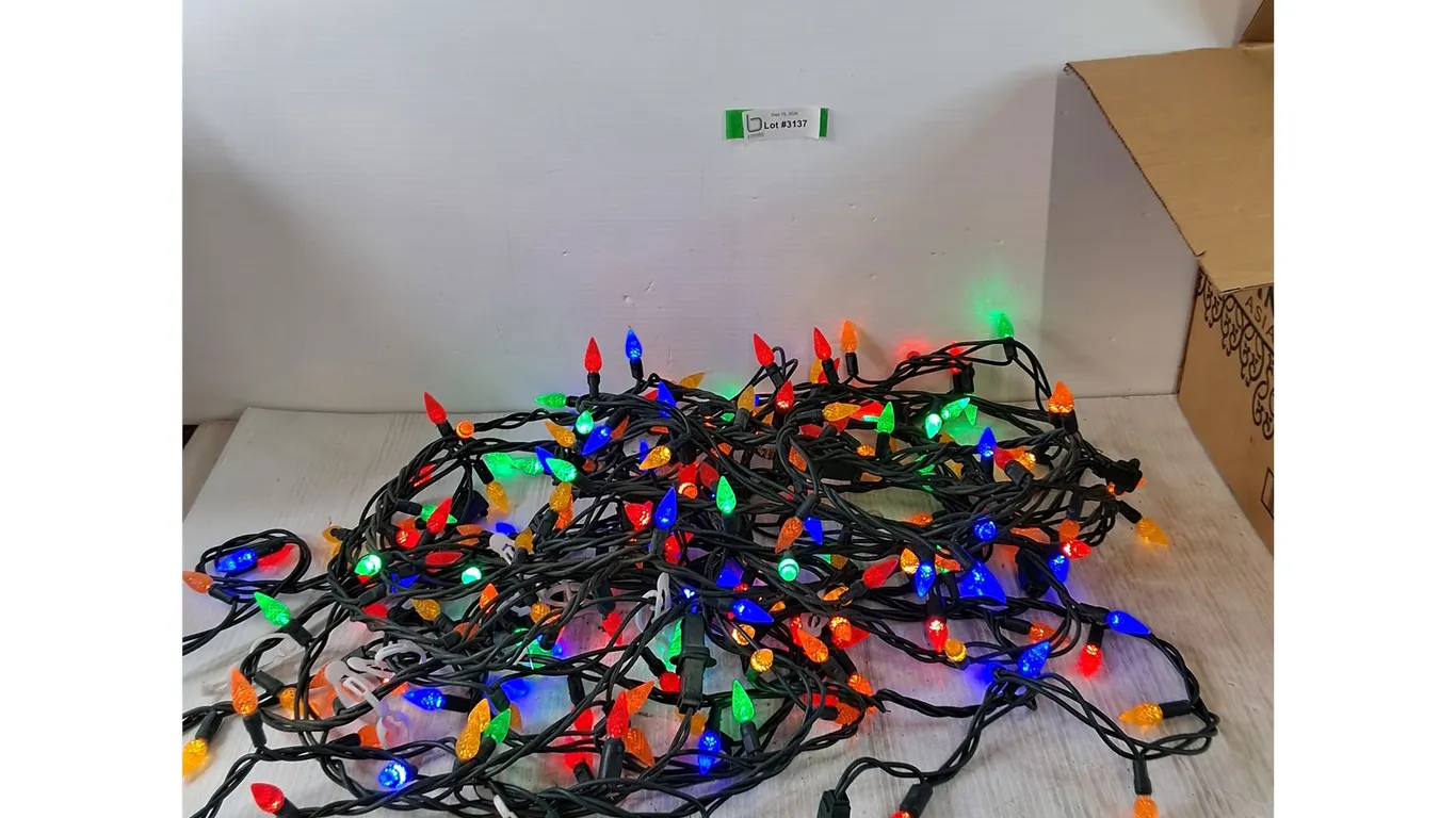 (2) Bundles of Christmas Lights All Power On