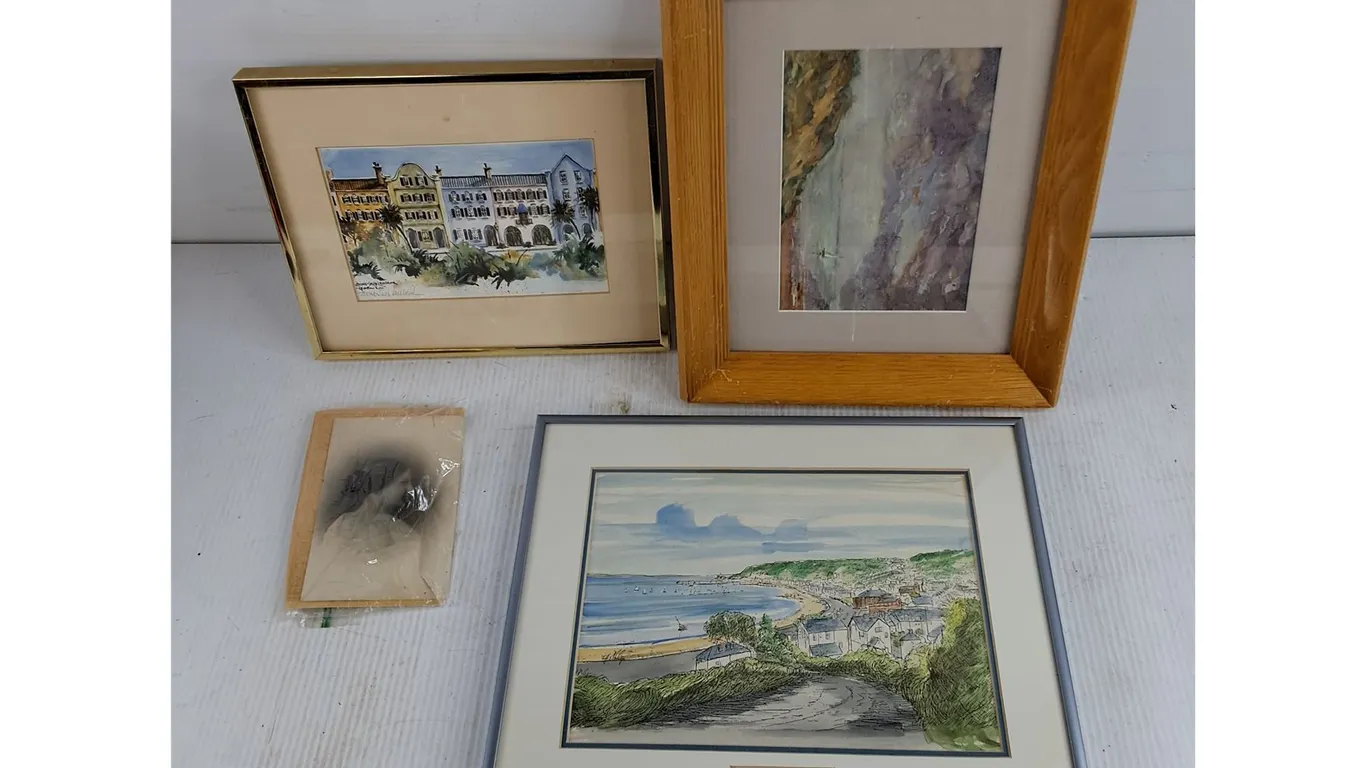 Assorted Framed Wall Art Print & Vintage Photo