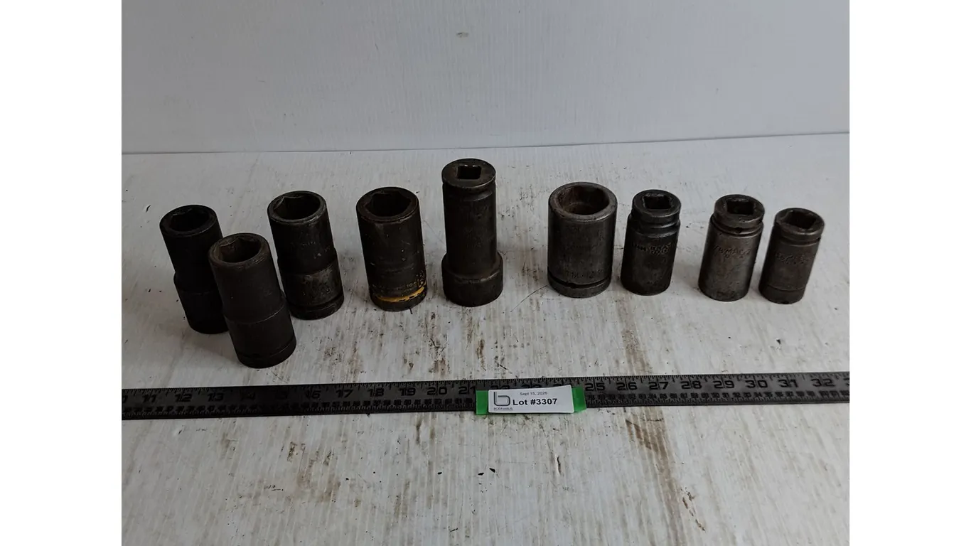 (9) Assorted Brand 1" Sockets