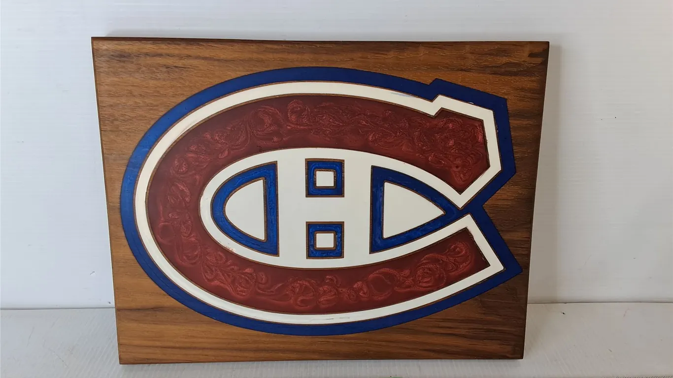 Wooden Montreal Canadiens Wall Plaque 14.25" x 11.5"