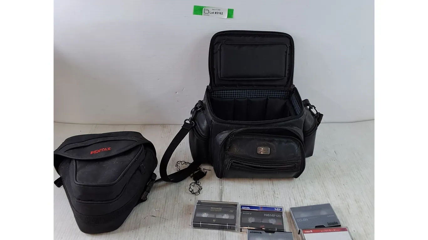Pentax and Case Logic Black Carry Bags, (5) Cassette Tapes