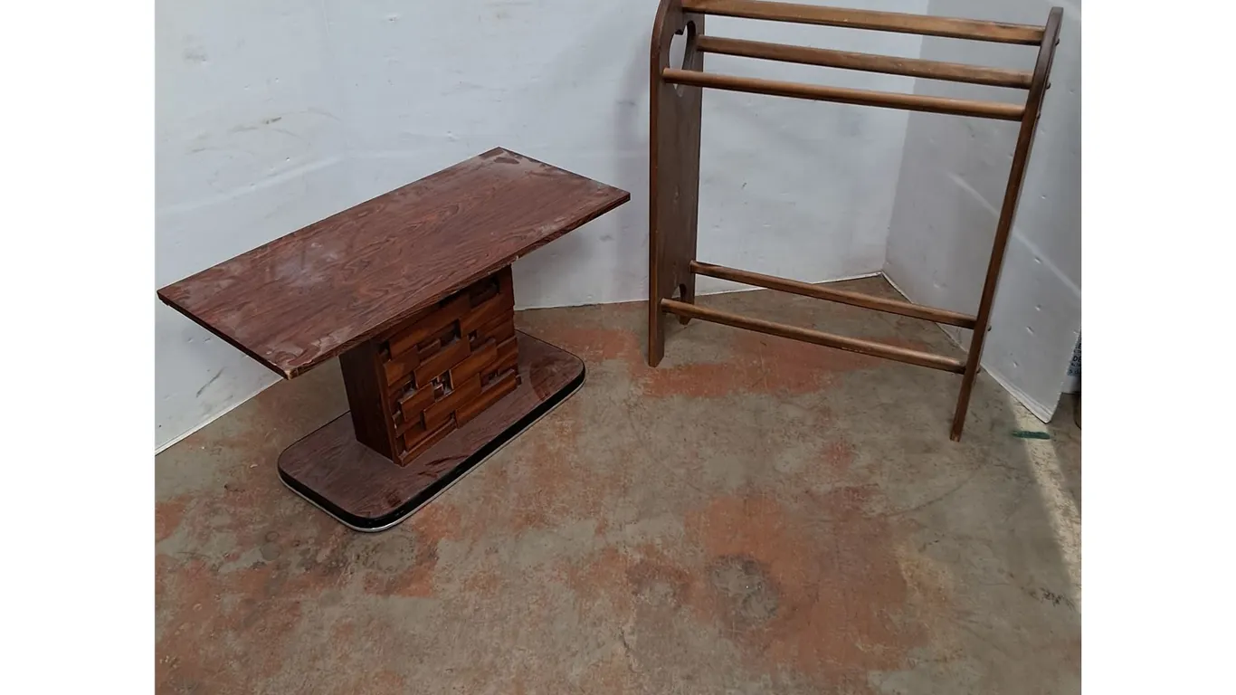 *Wooden Laundry Drying Rack 25" x 9.5" x 30" & Rotating TV Stand 30" x 14" x 16.5"- Can't Ship