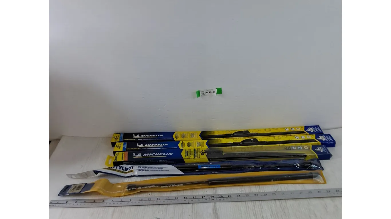 (3) Michelin Windshield Wiper Blades 28" and 24", (2) Gas Charged Lift Supports