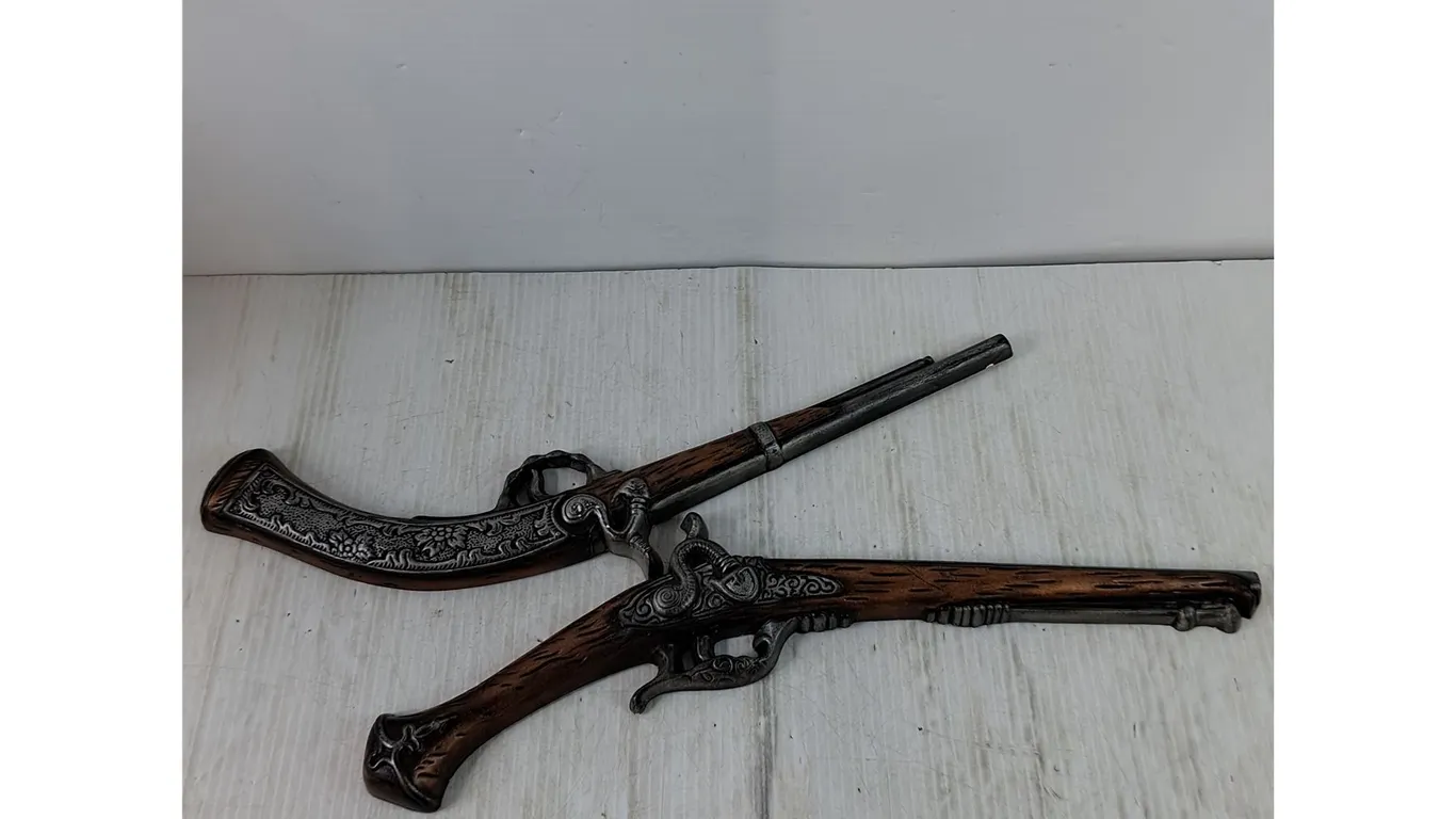 (2) Decorative Flintlock Wall Mount Pistols