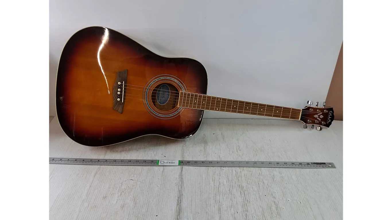 (1) George Washburn Limited Dreadnought Acoustic Guitar in Classic Sunburst Finish-as is