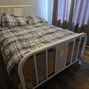 White Iron Frame Bed-Located offsite at Chante Lake, SK