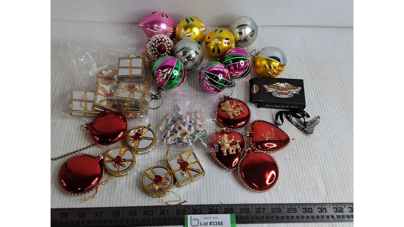 Assorted Christmas Tree Decorations featuring Harley-Davidson "Peace On Earth"