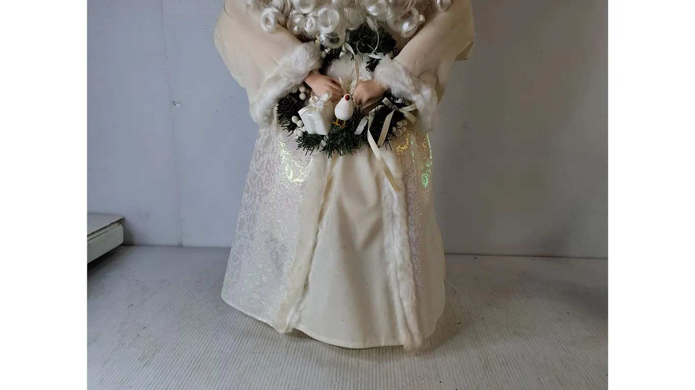 Decorative White And Cream-Toned Christmas Holiday Figure 24"