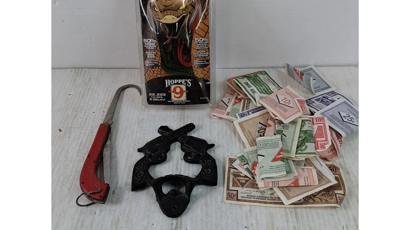 Bore Cleaner (NIB),Cast Iron Bottle Opener,Multi-Tool,Canadian Tire Money