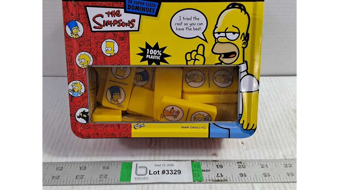 Vintage The Simpsons 28 Super-Sized Dominoes Game