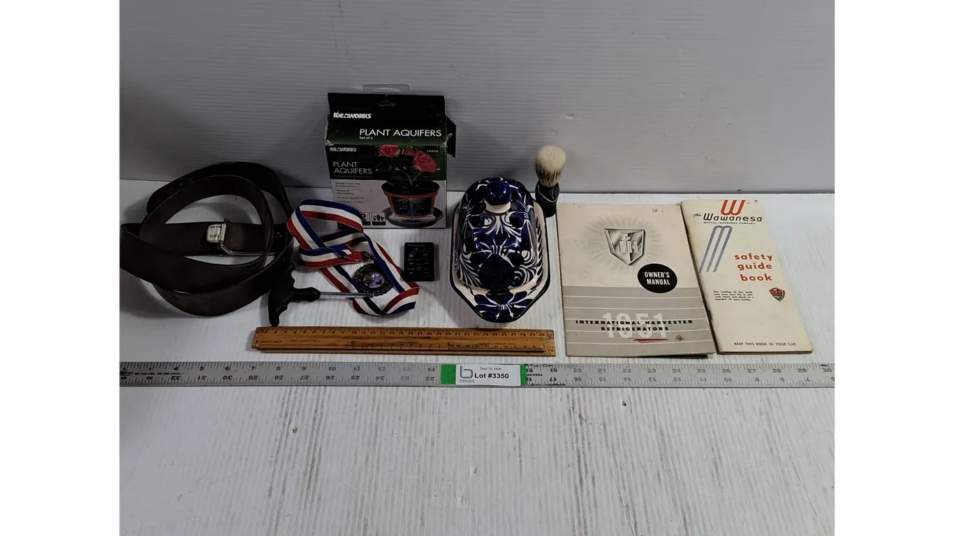 Misc. Lot-Butter Dish,Belt,Medal Manual and more as pictured