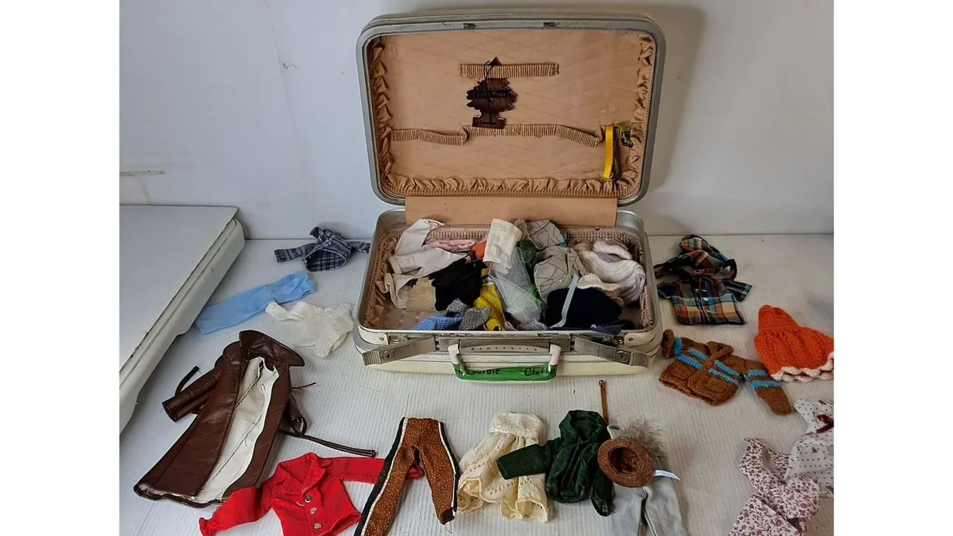 Suitcase Of Variety Of Barbie Clothes Handmade
