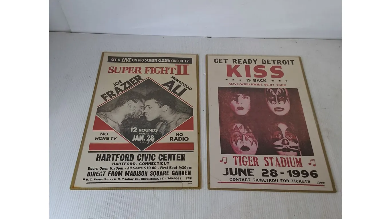 Vintage Movie & Concert Posters; Super Fight II & KISS