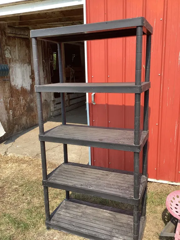 Black Plastic 5-Shelf Utility Storage Rack, 72" x 36" x 18"