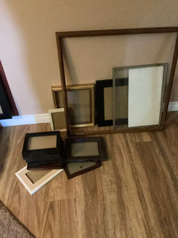 12 Empty Picture Frames, Various Sizes and Finishes