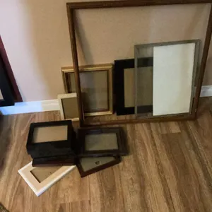 12 Empty Picture Frames, Various Sizes and Finishes