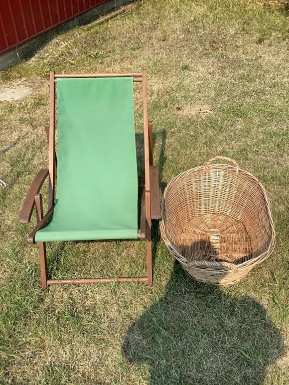Large Wicker Basket with Handles, Approx. 28 Inches Wide