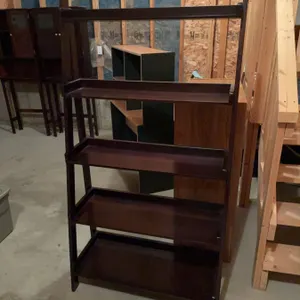 Dark Wood 4-Tier Ladder Shelf, Approx. 68"H x 34"W x 14"D