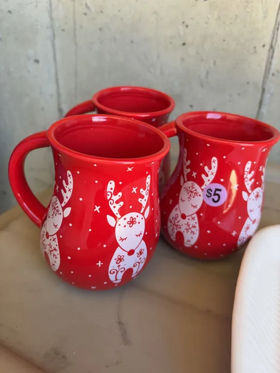 Holiday Themed Mugs, Plates, and Serving Tray Set