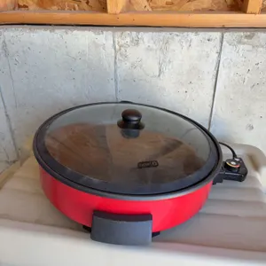 Giant Electric Skillet with Glass Lid and Adjustable Temperature Control