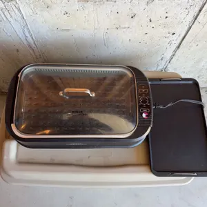 Power Smokeless Grill Electric Indoor Grill With Lid And Griddle Plate