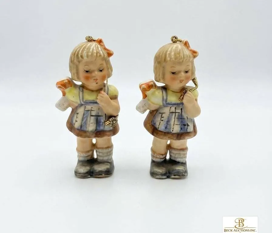 Goebel M.J. Hummel 1991 Girl Figurine Ornaments Pair
