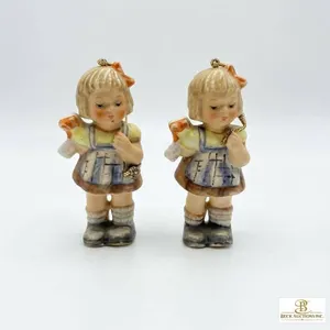Goebel M.J. Hummel 1991 Girl Figurine Ornaments Pair