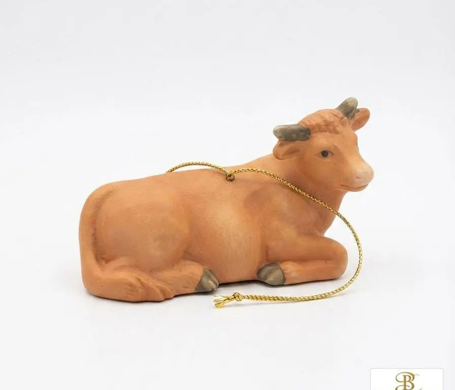 Goebel Porcelain Cow Figurine with Gold Cord