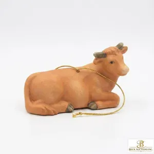 Goebel Porcelain Cow Figurine with Gold Cord