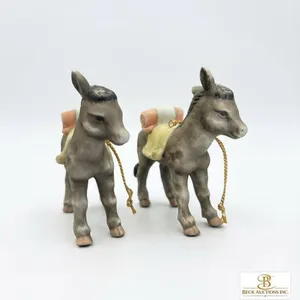 Ceramic Donkey Figurines with Packs