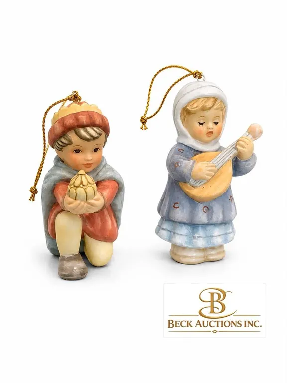 Goebel Porcelain Christmas Ornaments, Set of 2
