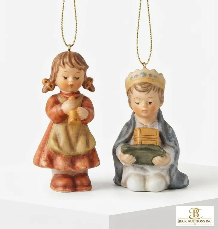 Goebel Hummel Porcelain Christmas Ornaments, Set of 2