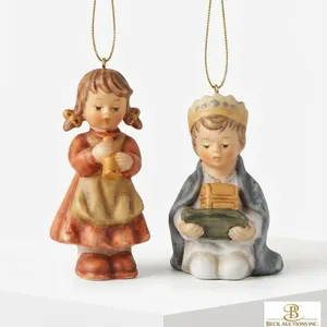 Goebel Hummel Porcelain Christmas Ornaments, Set of 2