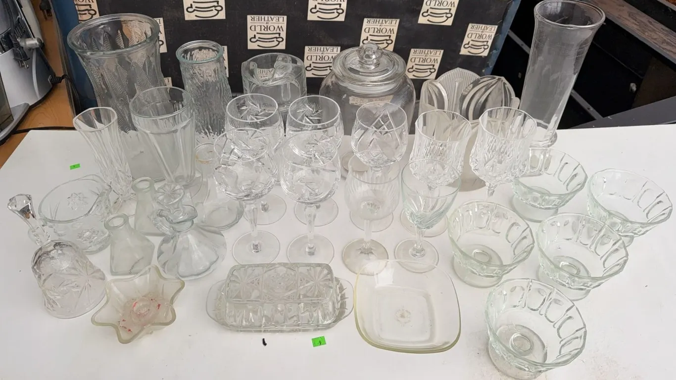 Cut And Pressed Glass Drinkware, Bowls, Vases, And Serving Pieces