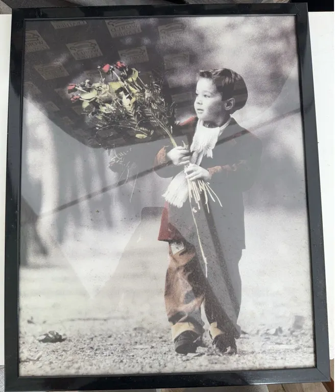 Kim Anderson Framed Print of Child With Flowers, 17x21 Inches