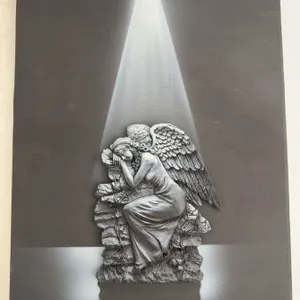 Angel Relief Sculpture on Canvas, 10x14 Inches