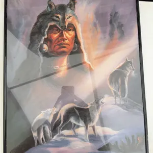 Gerald Tso Artist Print Wolf Spirit 16x20 Framed Art