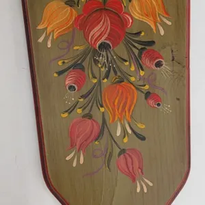 Framed Floral Embroidery Wall Art & Hand Painted Wooden Paddle Board