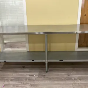 OMEGA STAINLESS STEEL COMMERCIAL PREPARATION TABLE APPROX 96"L X 24"D X 35"H