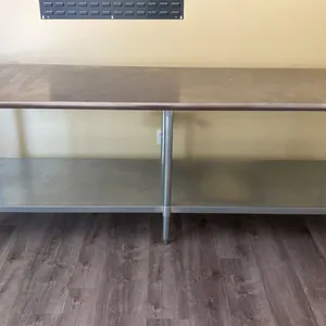 STAINLESS STEEL COMMERCIAL PREPARATION TABLE APPROX 96"L X 30"D X 35"H
