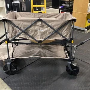ULINE S-26110T, 2 TIER FOLDABLE UTILITY WAGON WITH ALL TERRAIN WHEELS *COLOR TAN*