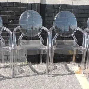 6 DANISH DESIGN LOUIS GHOST STYLE LUCITE CHAIRS