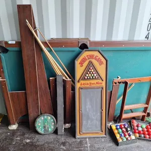 Billiards pool table with accessories.