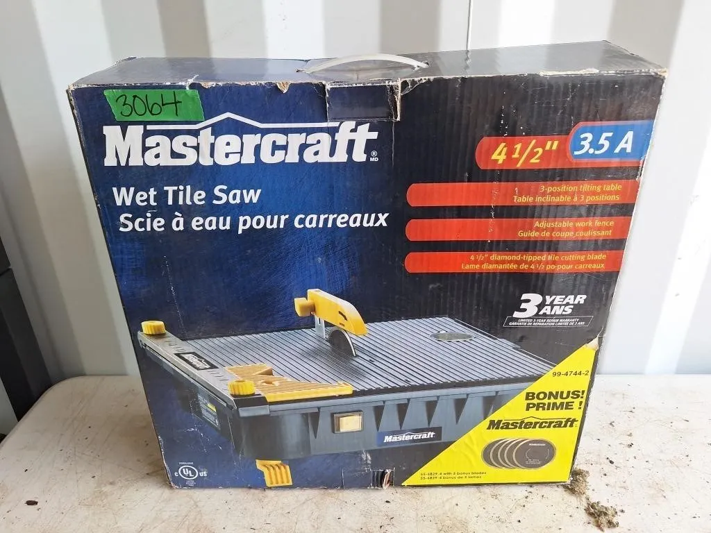 Mastercraft 4 1/2" wet tile saw