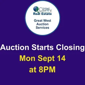 Auction begins to close Monday Sept 14, 2026, at