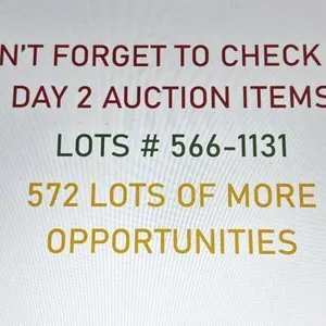 DON'T FORGET TO CHECK OUT DAY TWO AUCTION ITEMS
