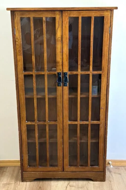 Cabinet with Glass Doors 26” x 9” x 48”